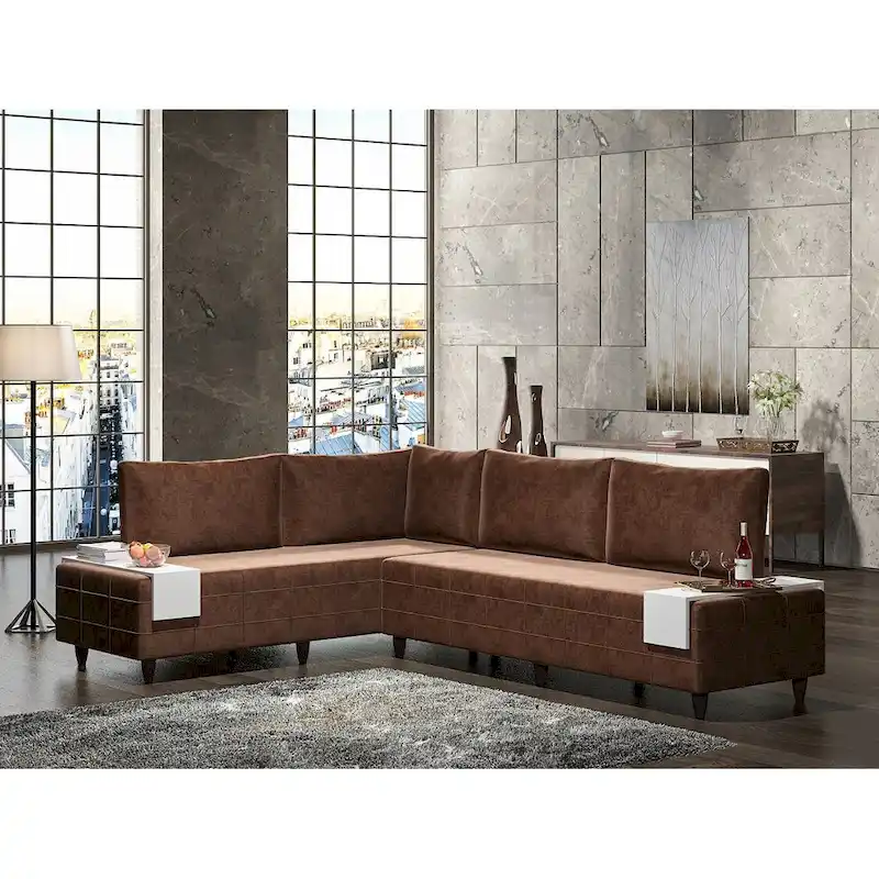 Sagopa Modern Metal Frame with Foam Seat Sectional Sofa