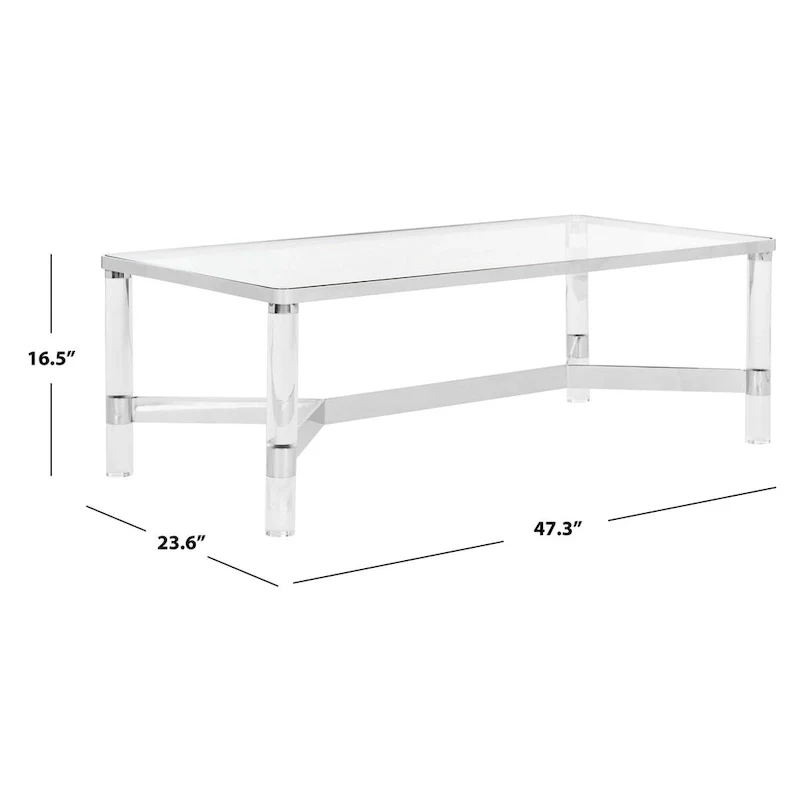 Glass and Acrylic Coffee Table with Chrome Frame - 47