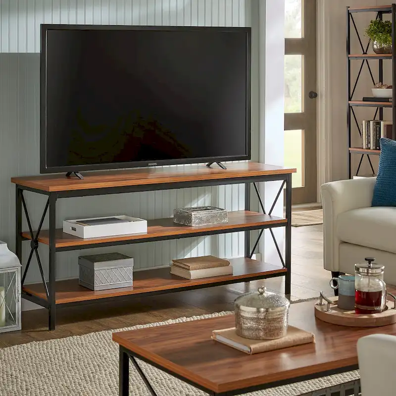 62 in. Metal Etagere TV Stand for TVs up to 70 in.
