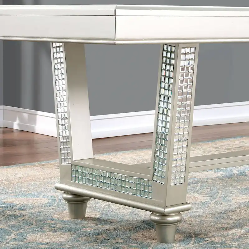 Medlee Glam Grey Wood 7-Piece Dining Table Set by Furniture of America