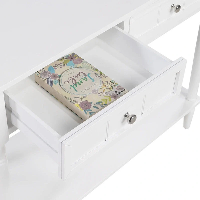 Convenience Concepts French Country 2 Drawer Hall Table with Shelf