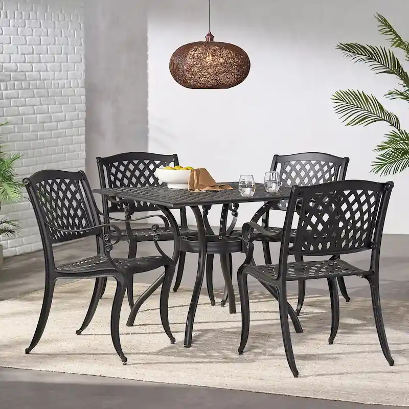 Outdoor Cayman 5-piece Aluminum Dining Set by Christopher Knight Home