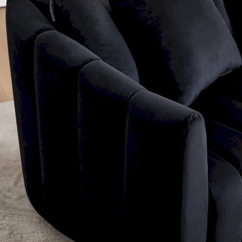Modern Velvet Swivel Accent Chair,Sofa Chair with Pillows