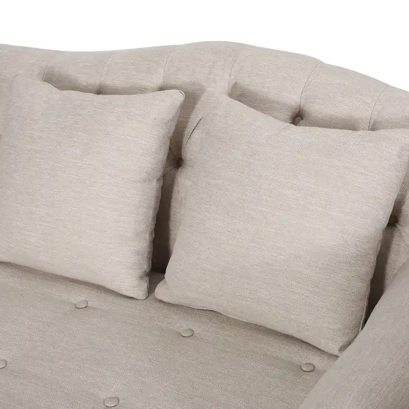 Wellston Tufted Double Chaise Lounge by Christopher Knight Home - 62.50 L x 58.50 W x 34.00 H