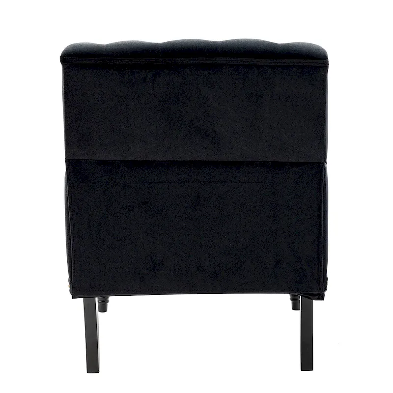 Velvet Button Tufted Accent Chair with Nailhead Trim