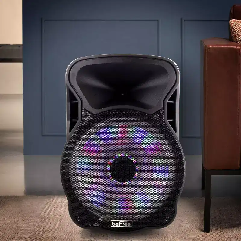 beFree Sound 15 Inch Bluetooth Rechargeable Party Speaker With Illuminating Lights