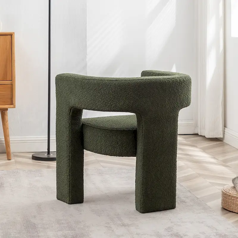 28 Wide Boucle Upholstered Square Armchair