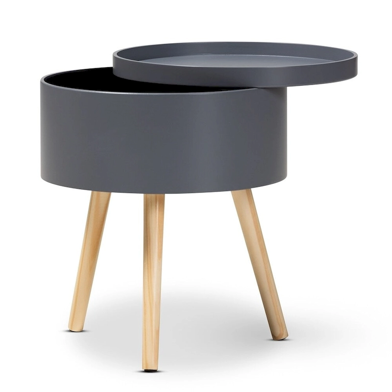 Baxton Studio Jessen Mid-Century Modern Wood End Table with Removable Top