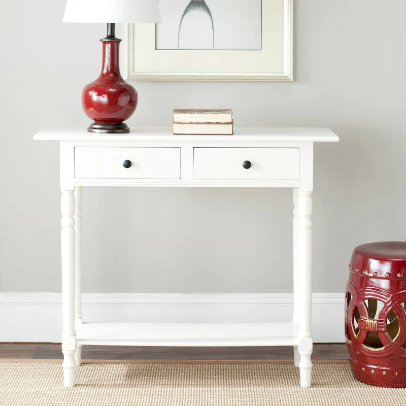 Arvilla Grey 2-Drawer Console Table - 37.8 x 13 x 31.9 - 38Wx13Dx32H