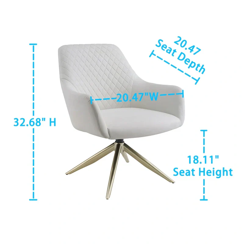 Art Leon Faux Leather Swivel Accent Arm Chair