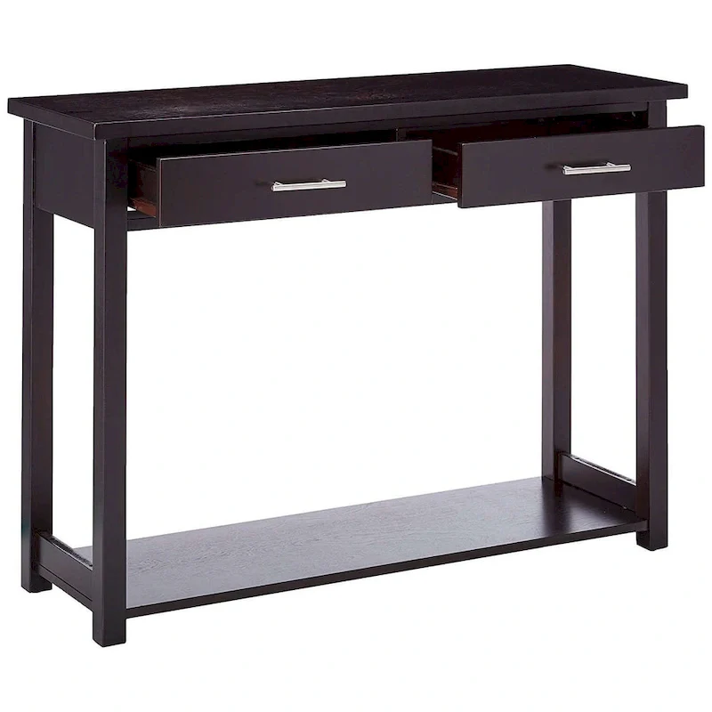 Entryway Console Sofa Occasional Table with Drawers, Espresso