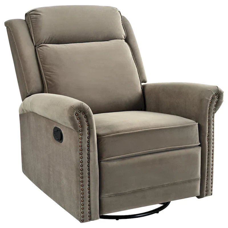 Marloo Modern Swivel Velvet Recliner Chair by Christopher Knight Home