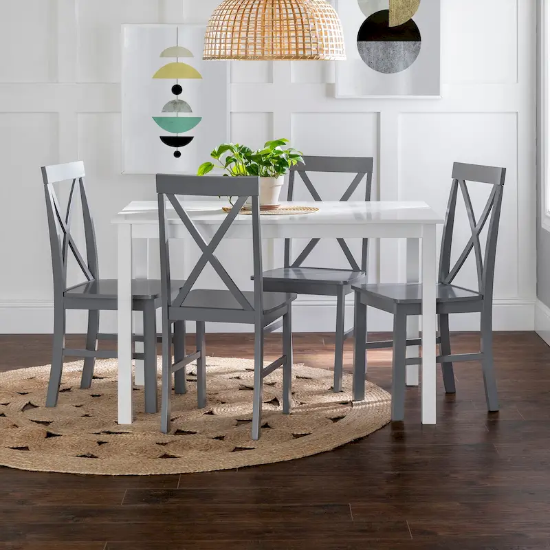Dining Table with 4 X-Back Chairs