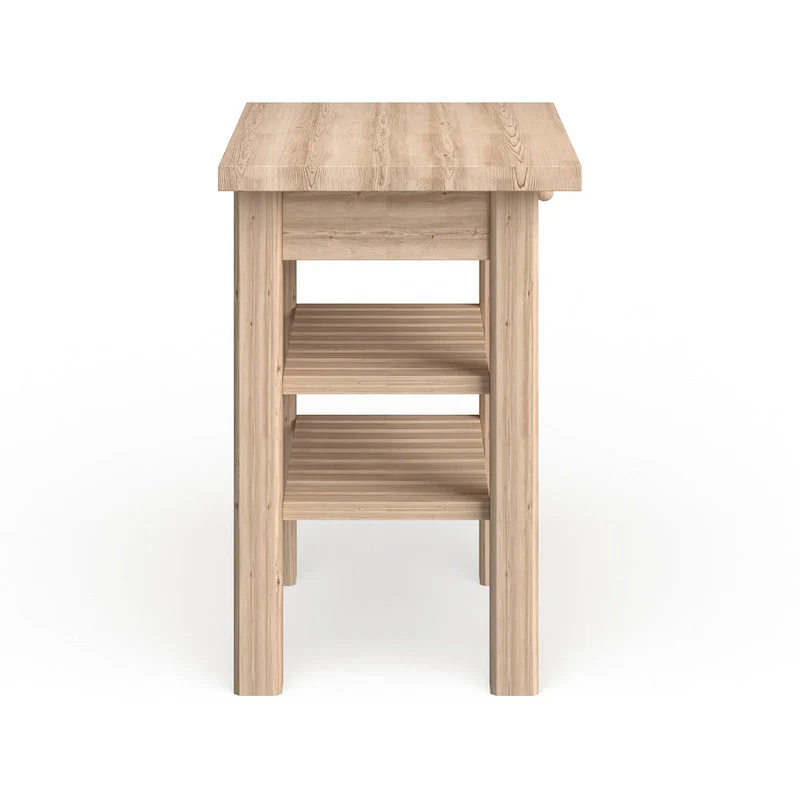 Heavenly Winds Unfinished Solid Parawood Kitchen Island