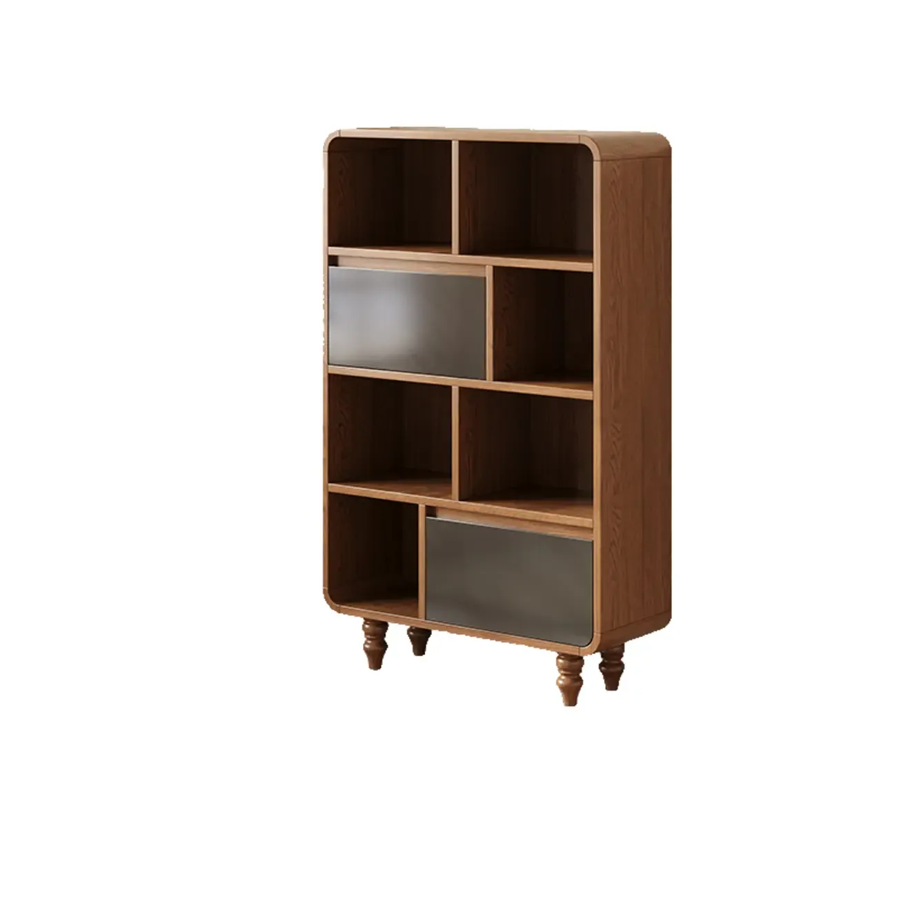 Mid-Century Modern Wooden Vertical Display Bookcase