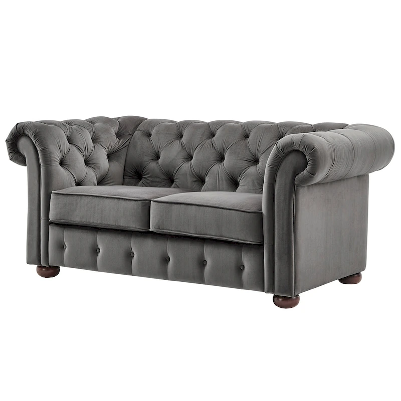 Knightsbridge Tufted Scroll Arm Chesterfield Loveseat by iNSPIRE Q Artisan