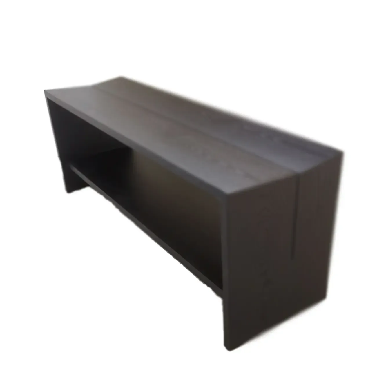 Scandinavian Solid Wood Curved Entryway Bench in Black