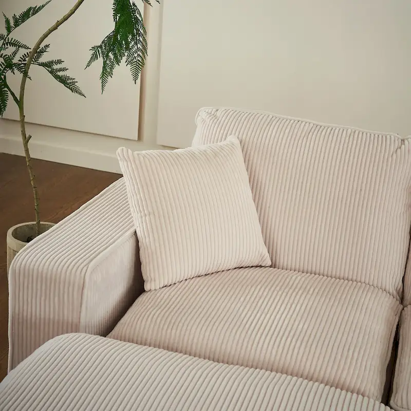 White 118.1 Luxurious U-Shaped 6-Seater Sofa