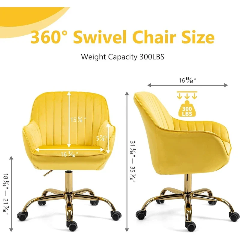Howtai Swivel Home Office Chair with Rollers