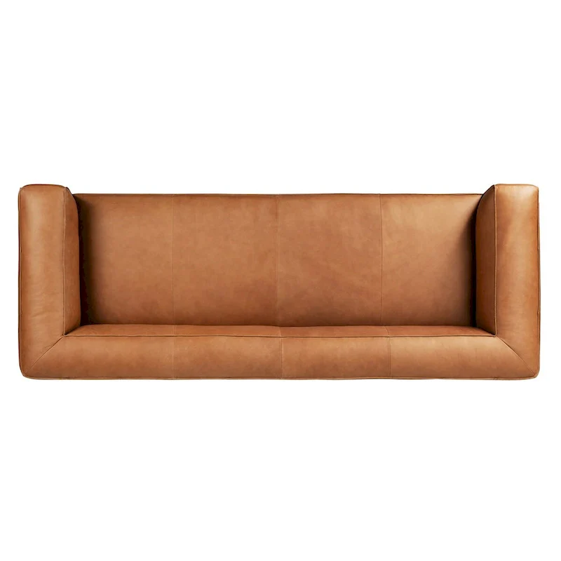 Poly & Bark Piazza 95 Sofa in Saddle Tan - Full Grain Genuine Italian Leather