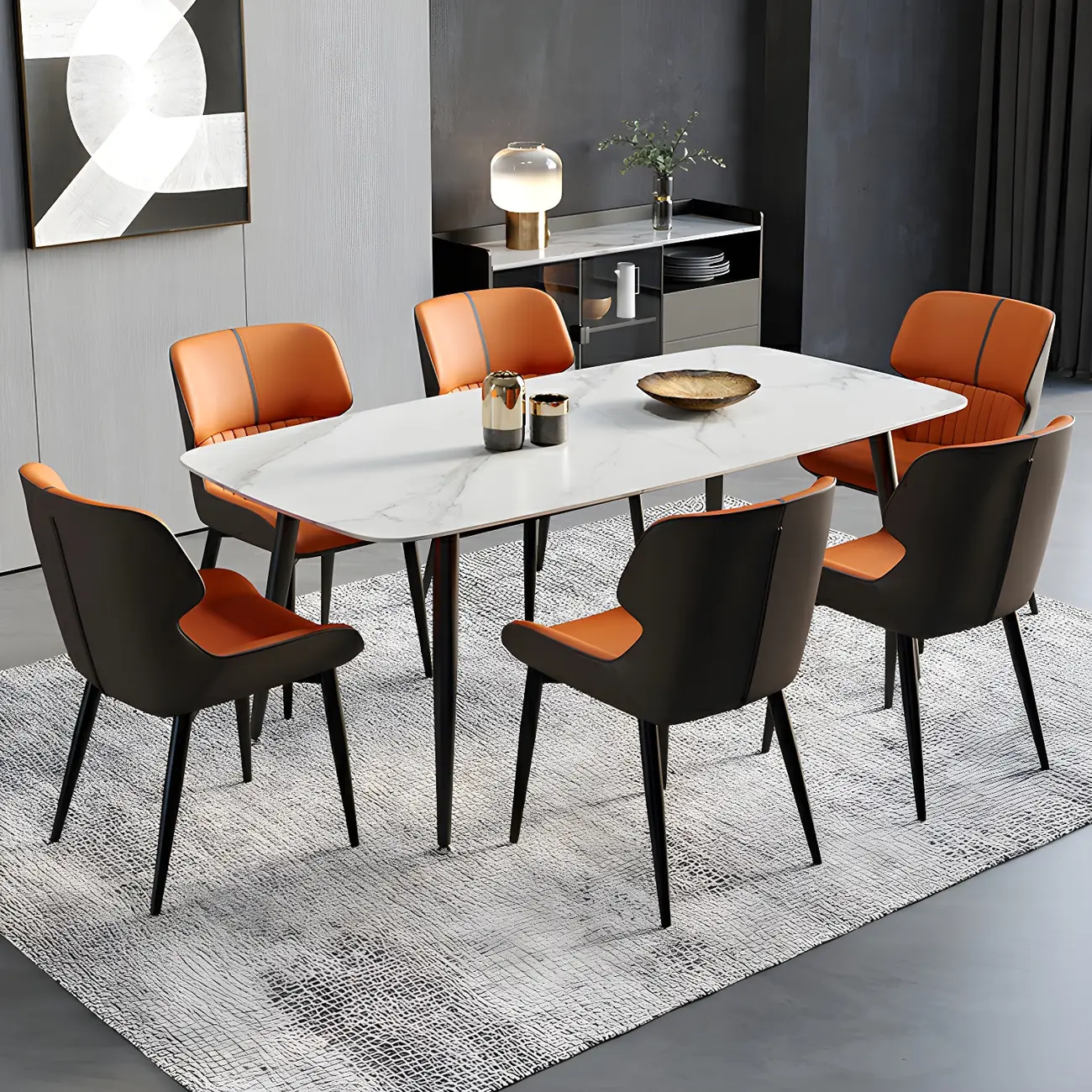 Leather Low Solid Back Armless Dining Side Chair