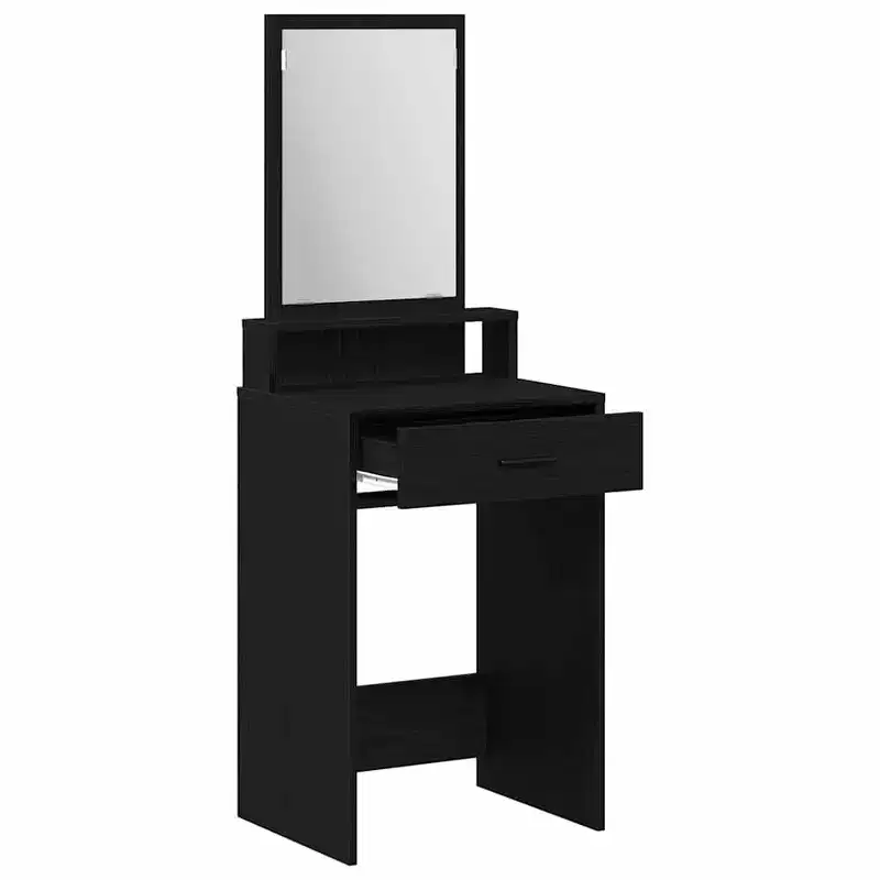 Clihome Modern LED Vanity Desk, Luxurious Dressing Table with Mirror and Smart Storage Solution