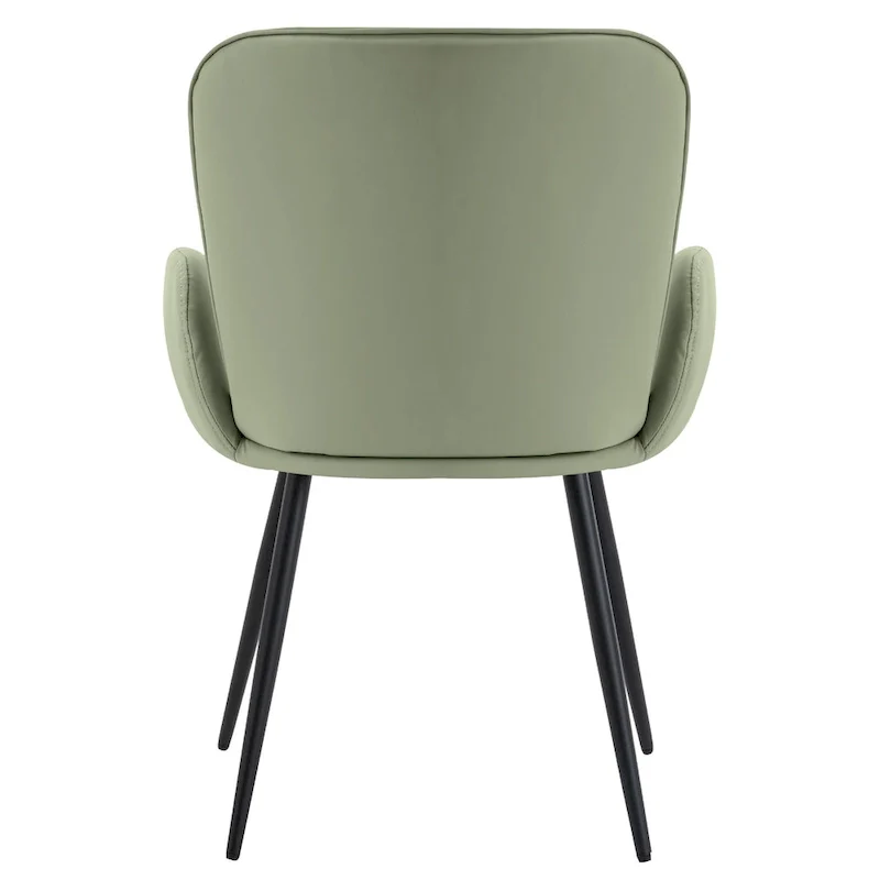 Set of 2 Cat-Scratch Resistant Dining Chairs with Gold Metal Legs