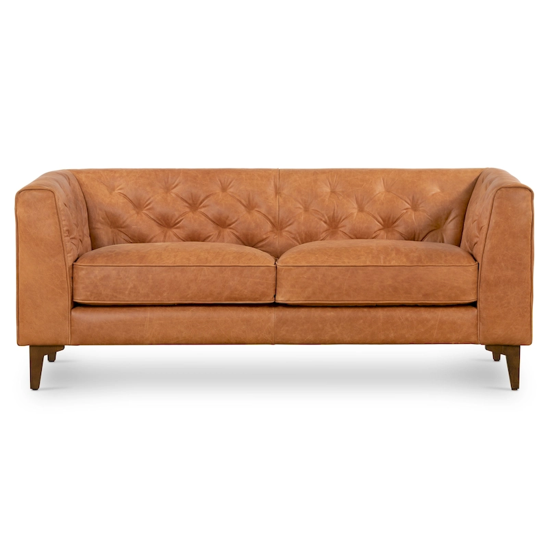 Poly & Bark Essex 74 Apartment Sofa - Full Grain Genuine Italian Leather