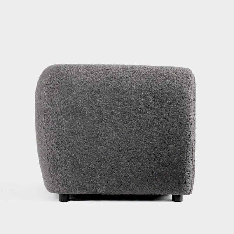 Furniture of America Vanessa Modern Curved Arms Boucle Loveseat Couch, Small Sofa with Seat Cushion and Wooden Legs