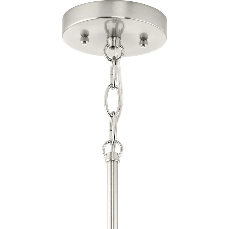 Hinton Collection One-Light Brushed Nickel Modern Farmhouse Pendant - 16 in x 16 in x 14 in