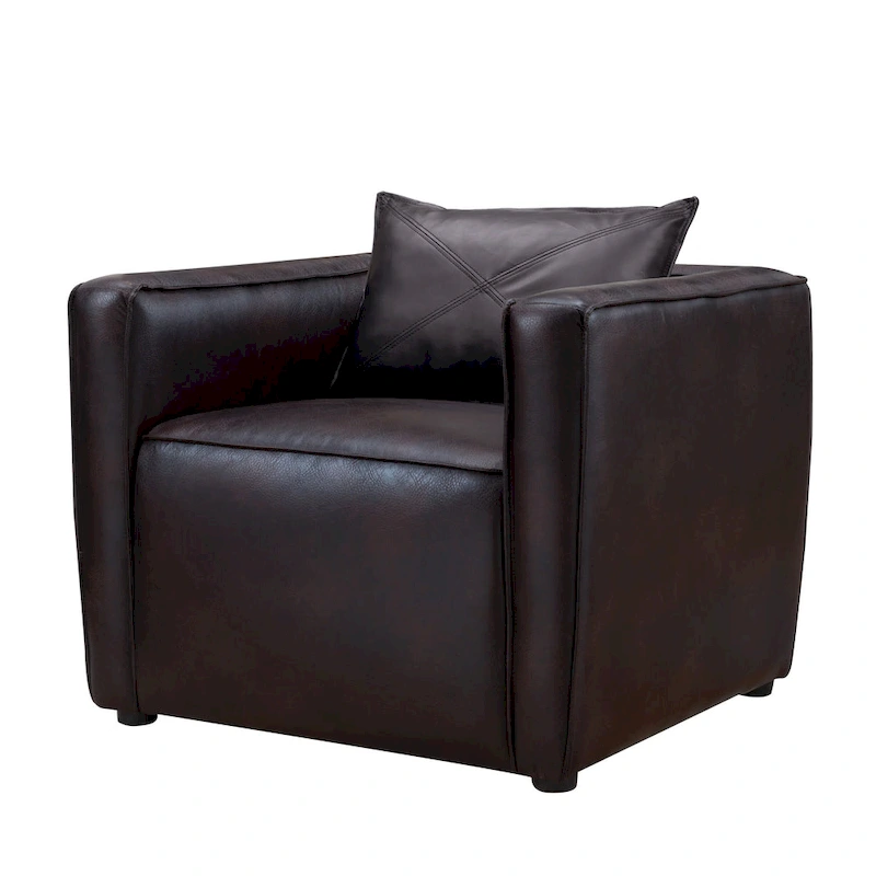 Jier Modern Breathable Vinyl Padded Accent Chair by Furniture of America