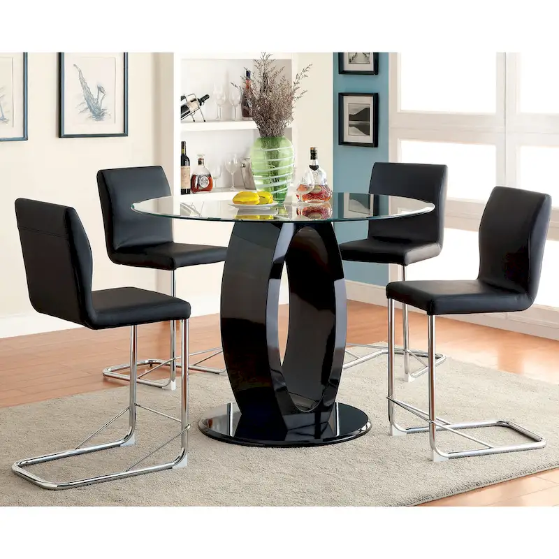 48-inch High-gloss Round Counter Height Table