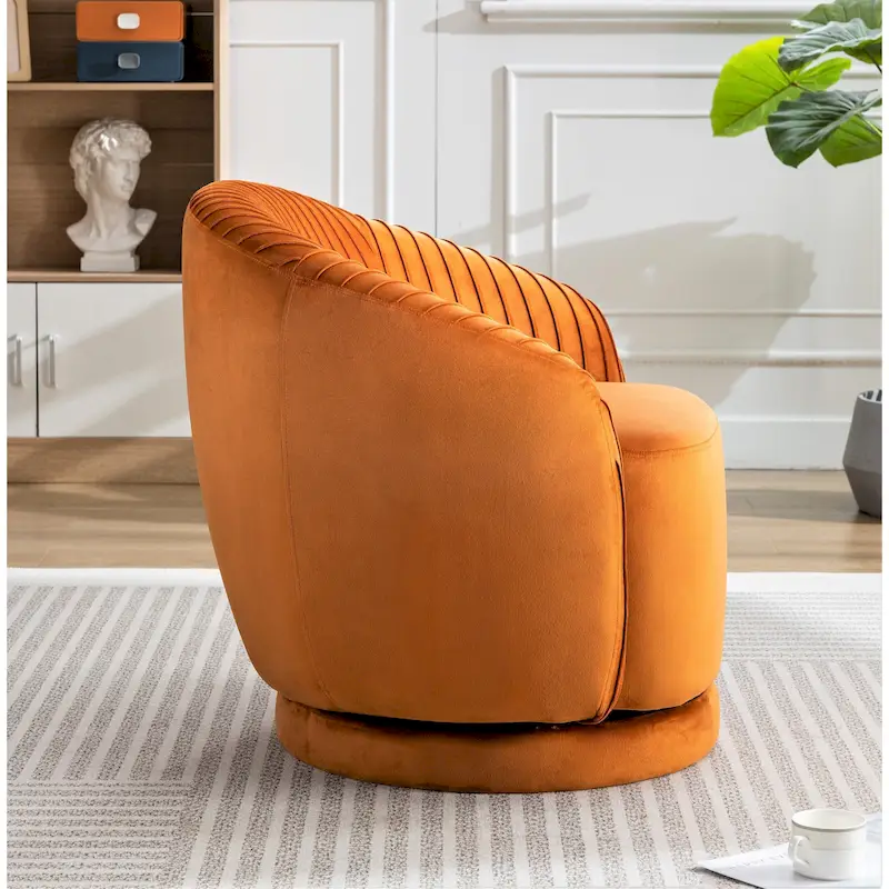 Small Milvo Velvet Swivel Barrel Chair