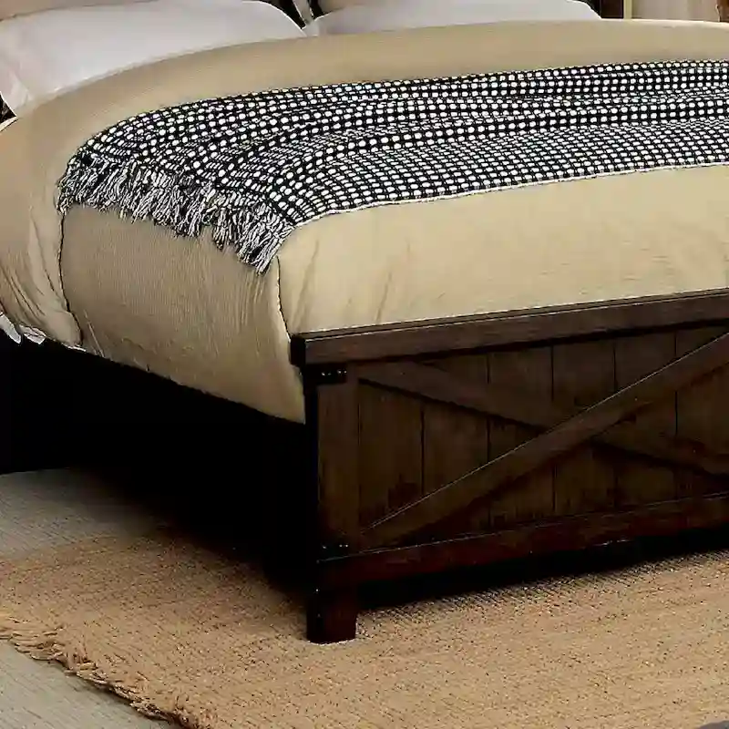 The Gray Barn Epona Farmhouse Dark Walnut Wood Bed