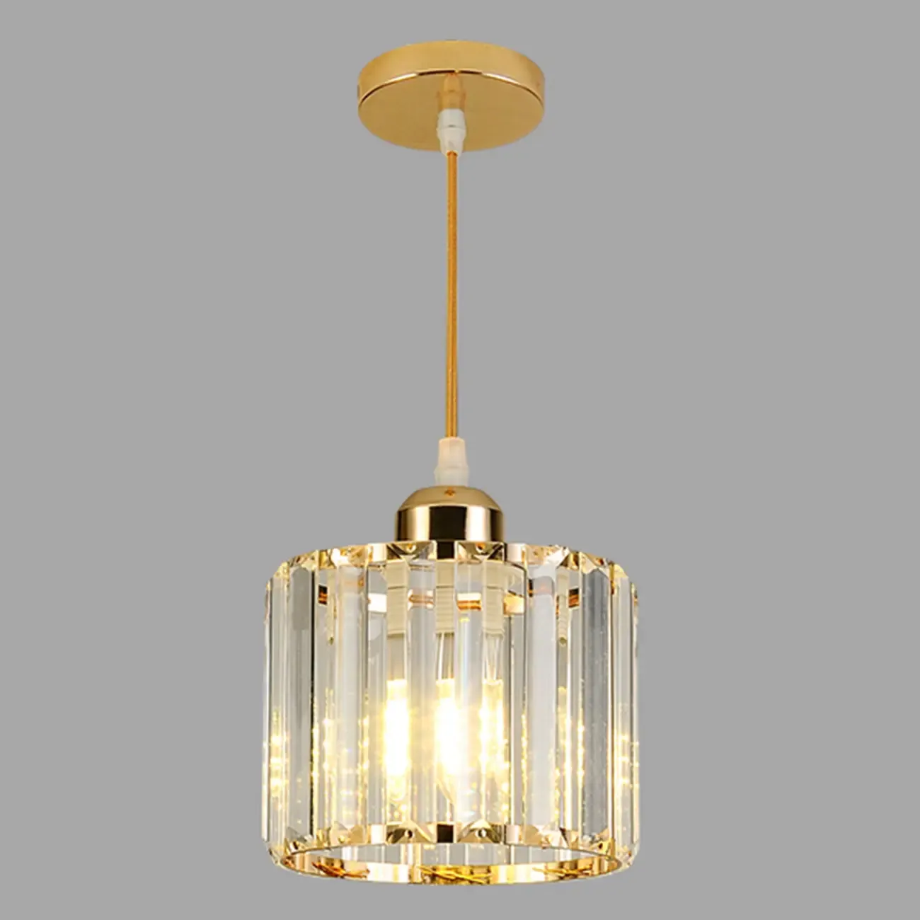 Art Deco Gold Metal Crystal Geometric Pendant Light