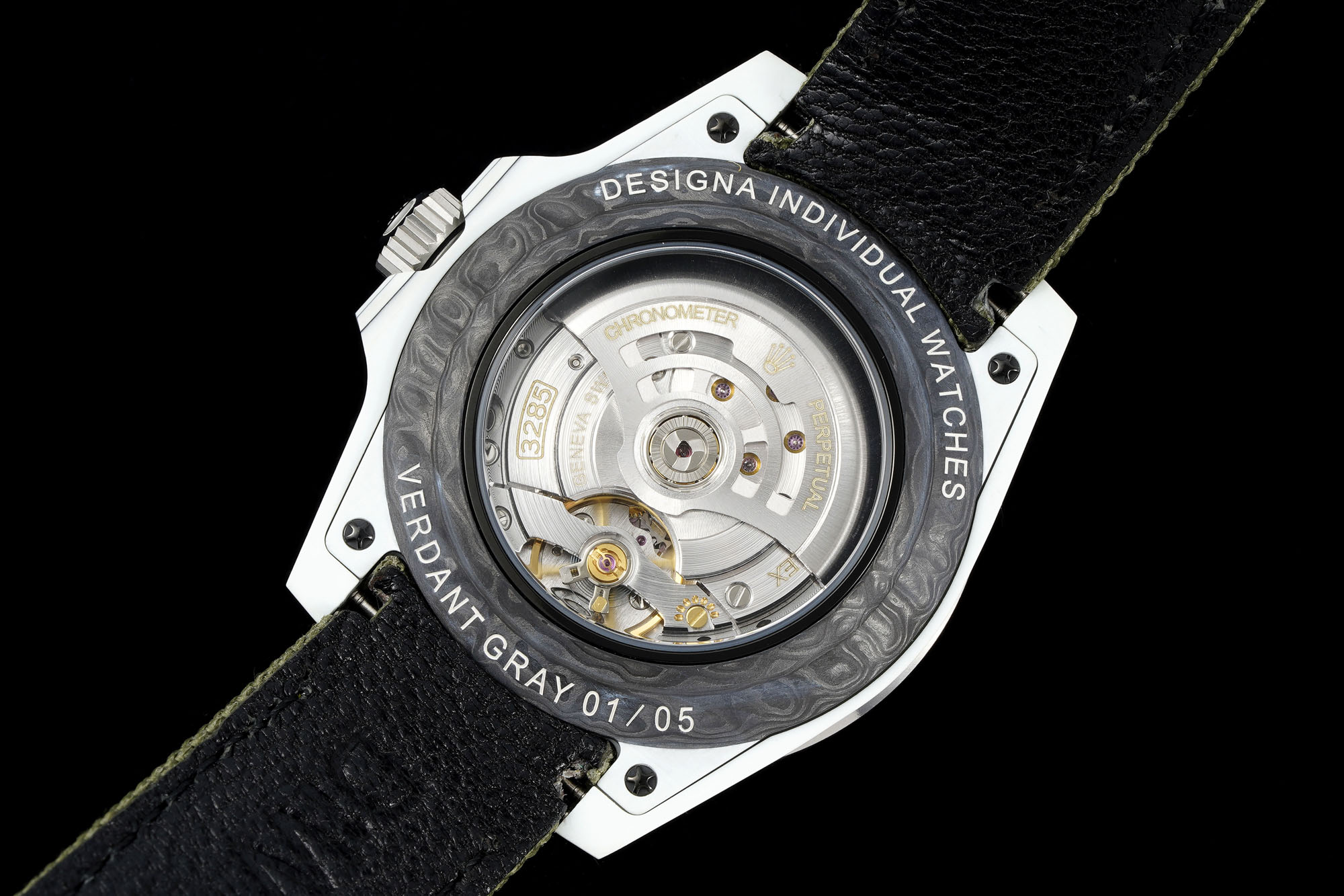 Dandong 3285 clone movement exhibition caseback with DESIGN engraving