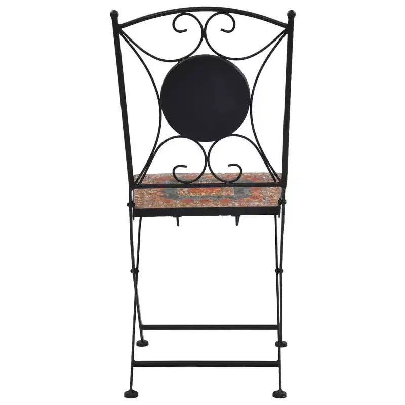 vidaXL Mosaic Bistro Set Terracotta Powder-coated iron, ceramic tile