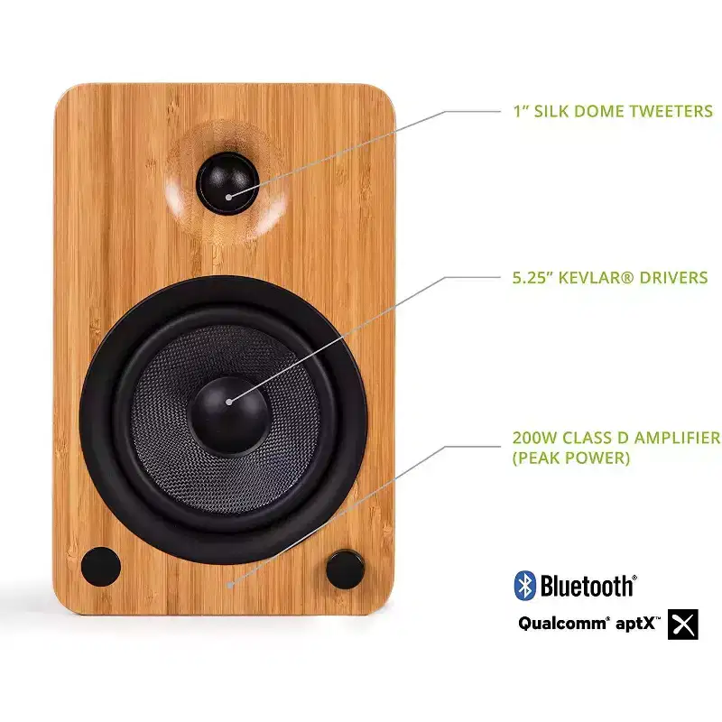 Kanto YU6 Powered Speakers with Bluetooth and Phono Preamp (Bamboo)