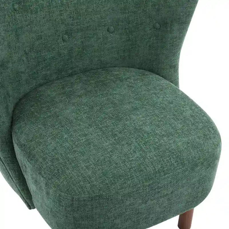 Camille Modern Upholstered Armless Accent Chair with Plush Seating and Solid Wood Frame