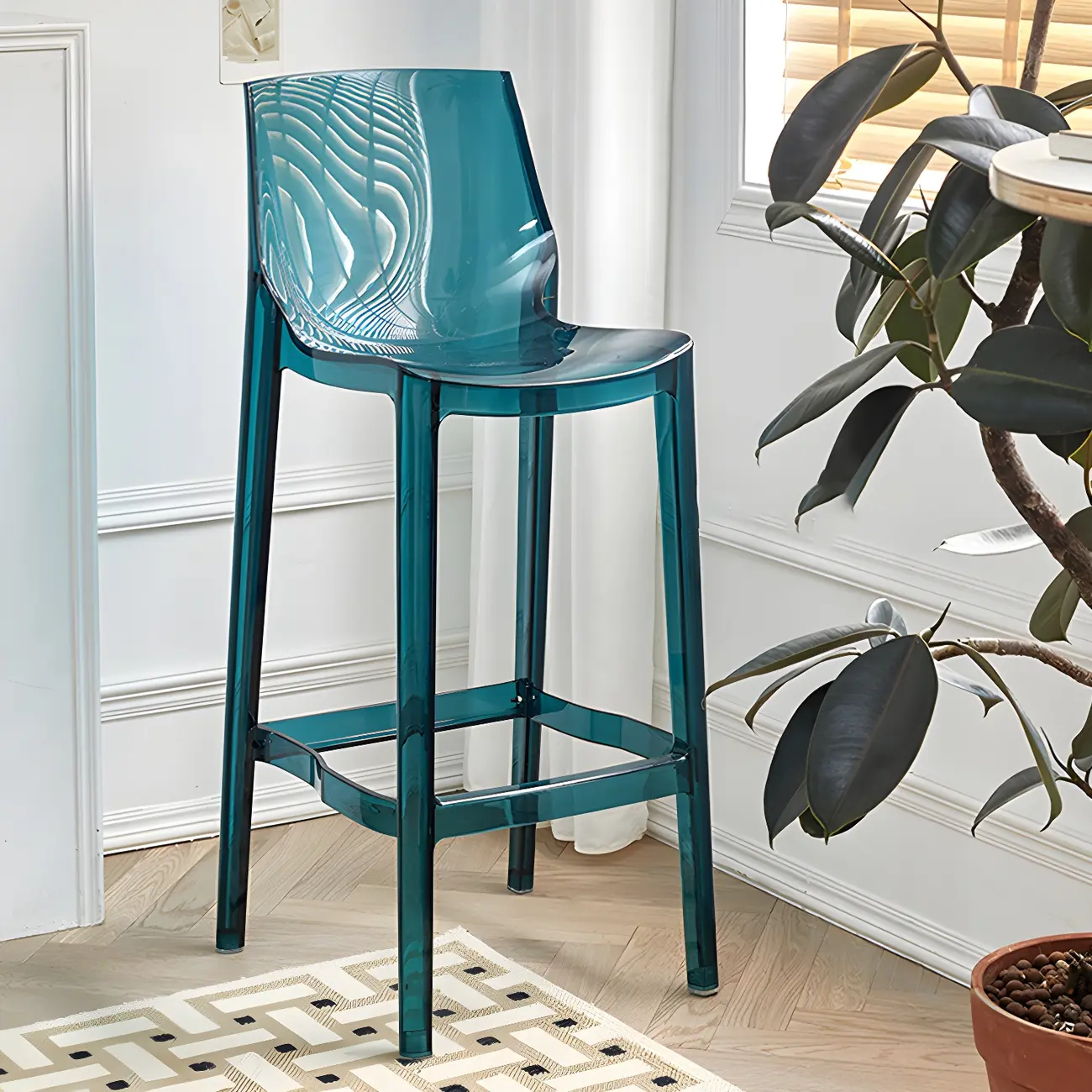 Modern Acrylic Vibrant Durable Colourful Sleek Bar Stool