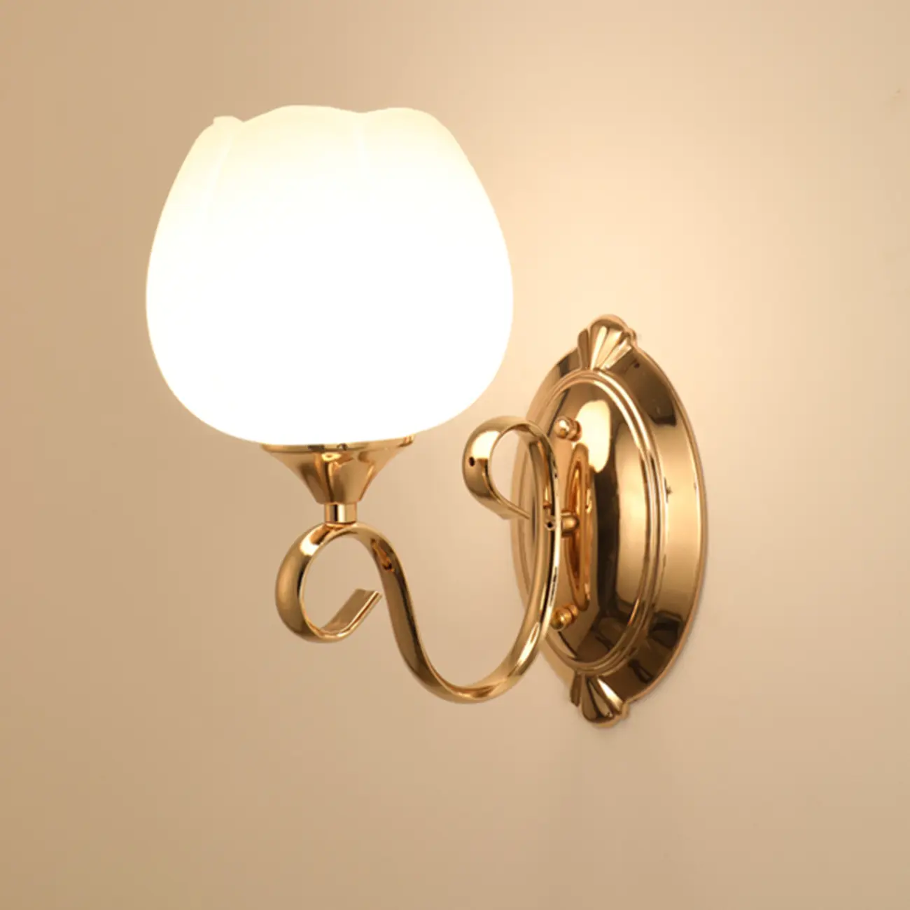 1/2 Light White Wall Sconce with Glass Shade for Living Room