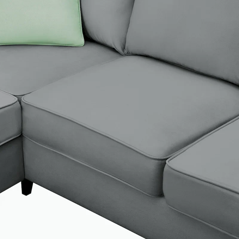 Modular Sectional Sofa with Ottoman and 3 Pillows
