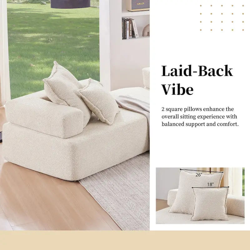 DIY Customization Boucle Upholstered Modular Sectional Sofa