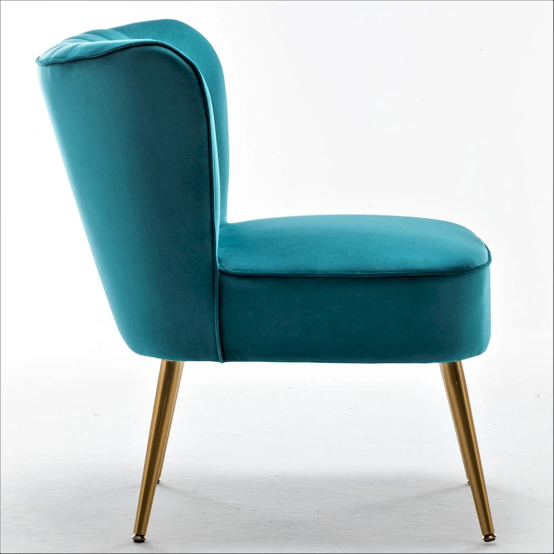 Sauter 23.2 Wide Mid-Century Modern Microfiber Accent Chair with Metal Leg