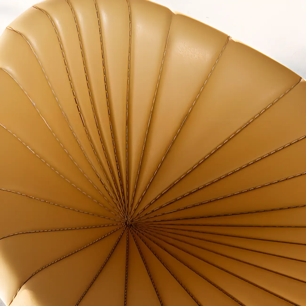 Luxury Adjustable Height Leather Bar Stool Gold Pedestal