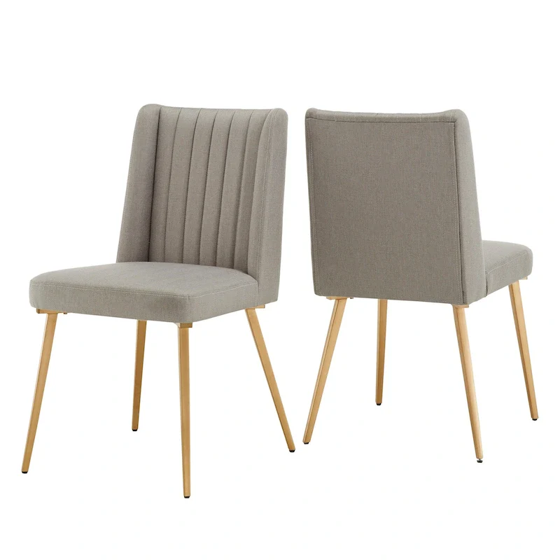 Jose Gold Finish Fabric Dining Chair (Set of 2) by iNSPIRE Q Modern