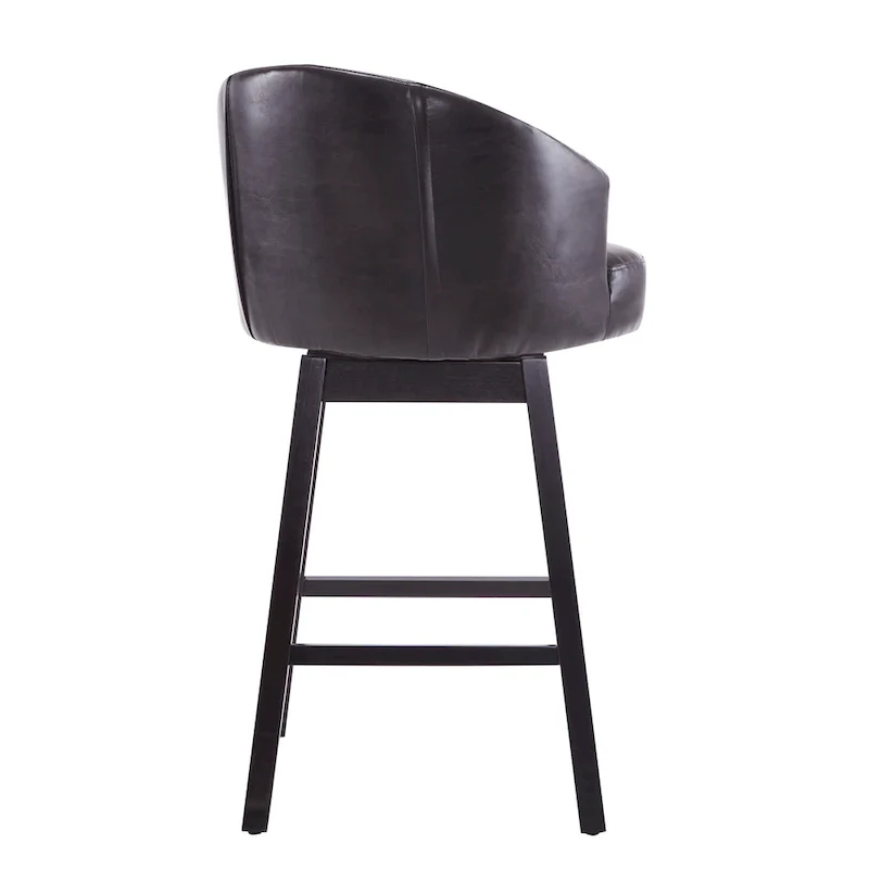Roomfitters 33.25 Swivel Upholstered Counter Stools, Set of 2 Armless Bar Chairs with Rubberwood Frame and Footrest