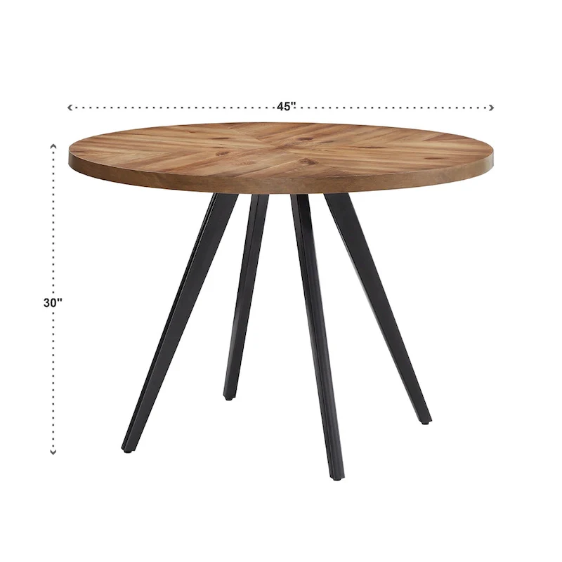 Saki Oak Top Iron Grey Finish Dining Table by iNSPIRE Q Modern