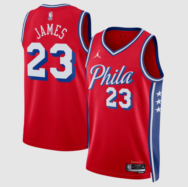 LeBron James Red Philadelphia 76ers Swingman Jersey - Statement Edition