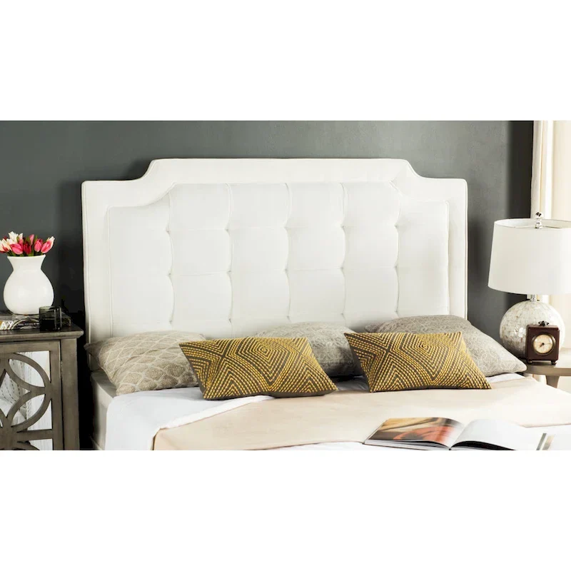 King Tufted Upholstered Headboard – Taupe, Hollywood Glam Style